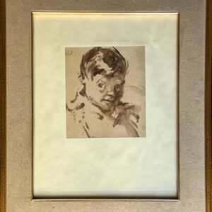 Vladimir Becić, Portret dječaka. Akvarel.