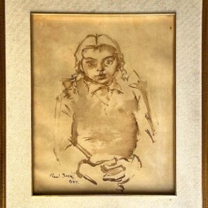 Vladimir Becić, Portret djevojčice. 1949. Akvarel.