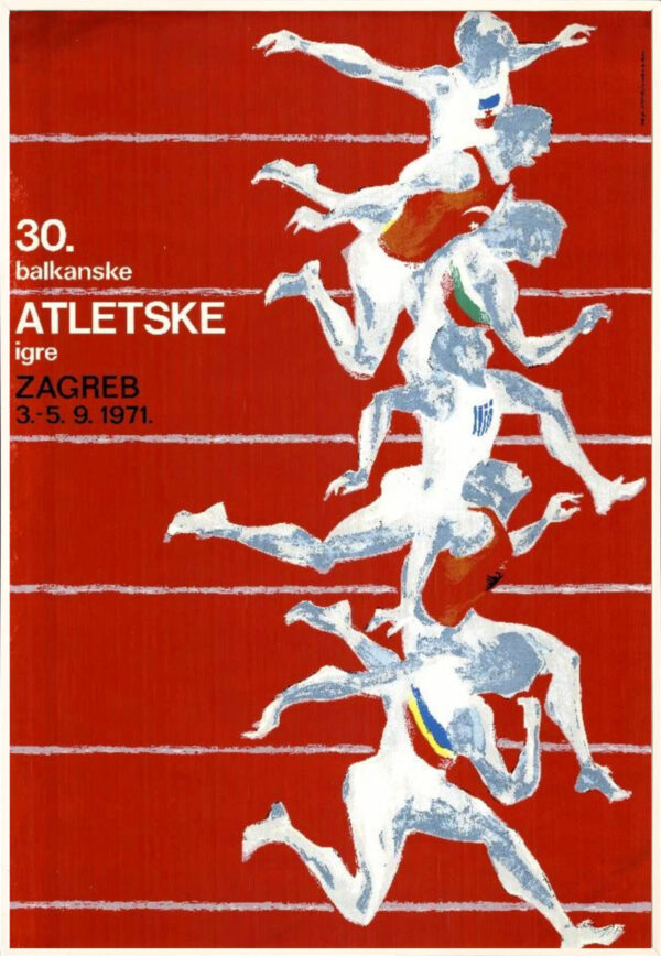 Marijan Jevšovar, Bojan Stranić. 30. balkanske atletske igre. Plakat. 1971.